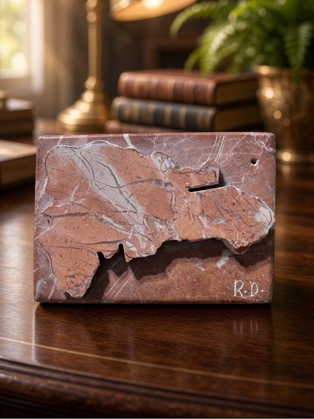 Stone map handmade in the Dominican Designed for a bold look Vintage